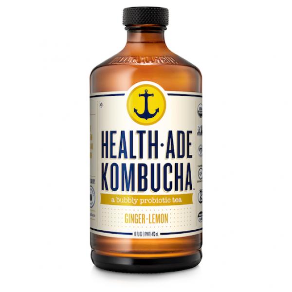 Health Ade Kombucha Kombucha Tea Ginger Lemon 16 Fluid Ounce - 12 Per Case.