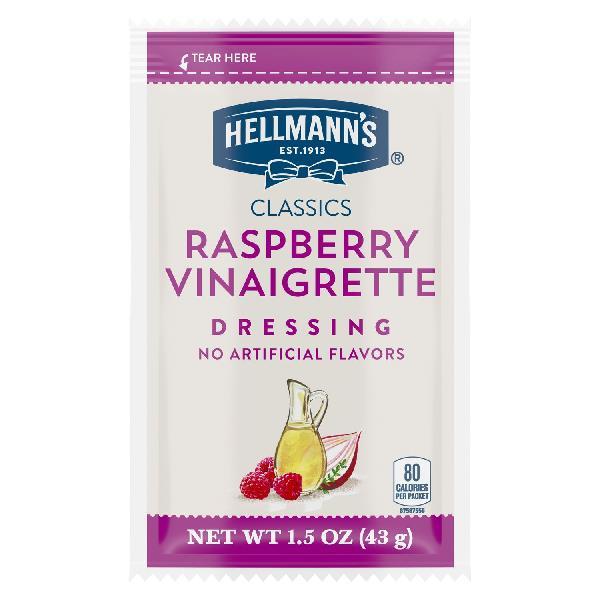 Hellmann's Classics Salad Dressing Portion Control Sachets Raspberry Vinaigrette 1.5 Fluid Ounce - 102 Per Case.