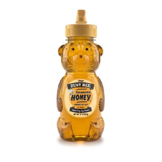 Busy Bee Clover Honey Bear 12 Ounce Size - 12 Per Case.