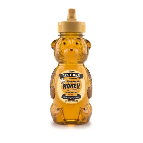 Busy Bee Clover Honey Bear 12 Ounce Size - 12 Per Case.