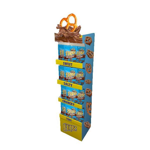 Flipz Milk Chocolate & White Fudge Covered Pretzels Floorstand Display 1 Count Packs - 48 Per Case.