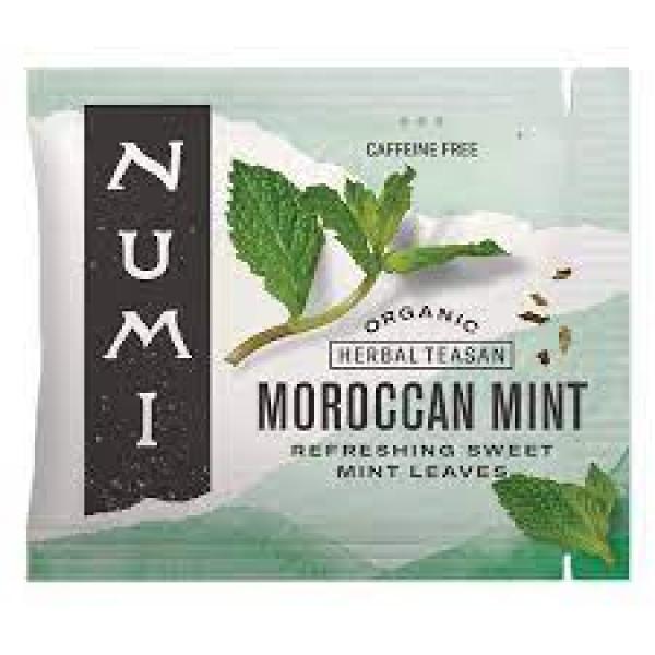 Numi Organic Tea Moroccan Mint Herbal Tea 100 Count Packs - 1 Per Case.