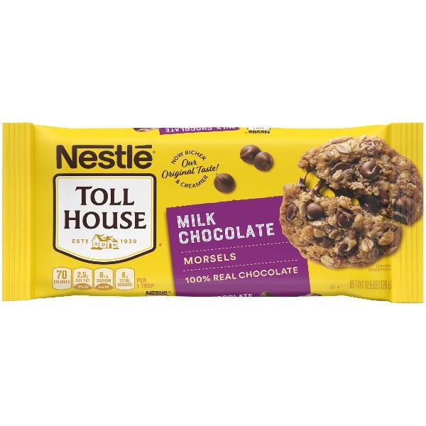 Nestle Toll House Milk Chocolate Morsels Bags 11.5 Ounce Size - 12 Per Case.