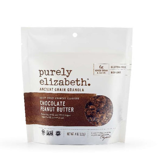 Purely Elizabeth Granola Snack Chocolate Sea Salt & Peanut Butter 4 Ounce Size - 10 Per Case.