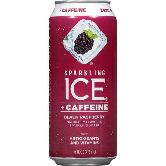 Sparkling Ice Caffeine Black Raspberry Naturally Flavored Sparkling Water Withantioxidan 16 Fluid Ounce - 12 Per Case.