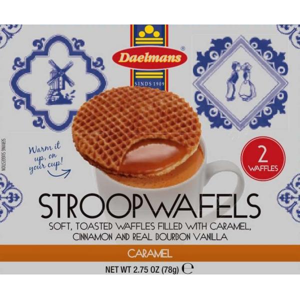 Daelmans Caramel Jumbo Wafer Duo 2.75 Ounce Size - 48 Per Case.