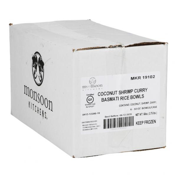 Coconut Shrimp Curry Basmati Rice Bowl 10 Ounce Size - 6 Per Case.