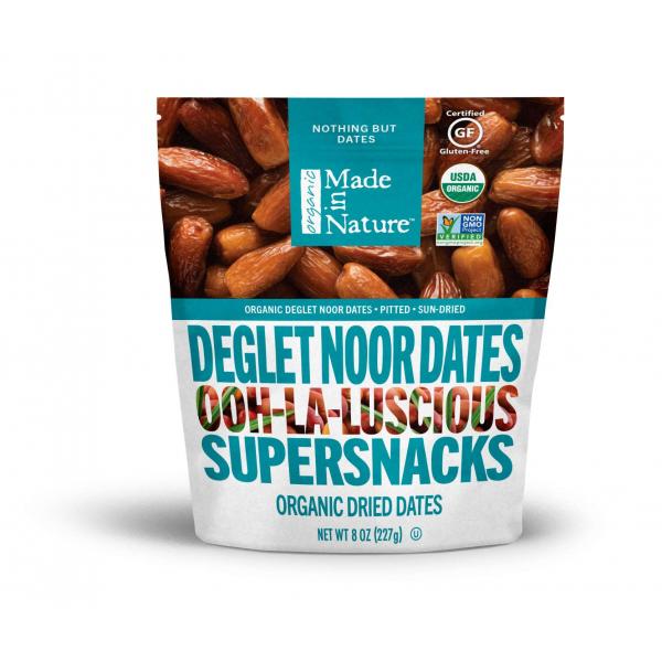 Made In Nature Organic Deglet Noor Dates 8 Ounce Size - 6 Per Case.