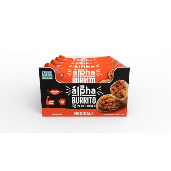 Alpha Foods Plant Based Mexicali Burrito 5 Ounce Size - 12 Per Case.