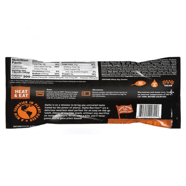 Alpha Foods Plant Based Pizza Burrito 5 Ounce Size - 12 Per Case.