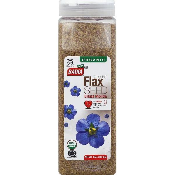 Badia Organic Flax Seed Ground 16 Ounce Size - 4 Per Case.