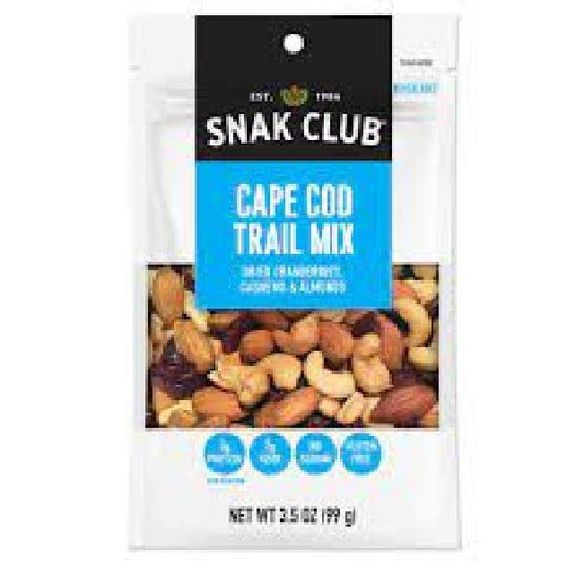 Snak Club Premium Cape Cod Trail Mix 3.5 Ounce Size - 6 Per Case.