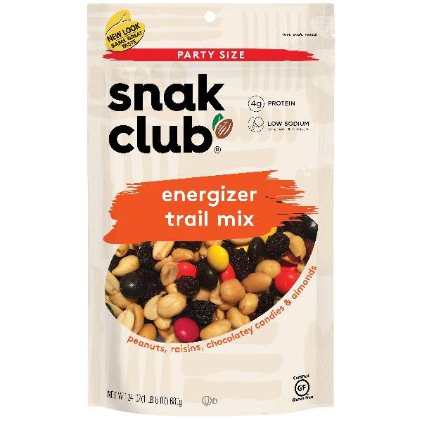 Snak Club Party Size Energizer Trail Mix 1.5 Pound Each - 6 Per Case.