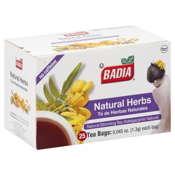 Badia Natural Herb Tea Bags 25 Each - 100 Per Case.