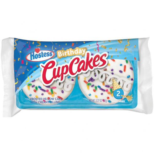 Hostess Birthday Cupcake Single Serve Frozencase 3.27 Ounce Size - 36 Per Case.