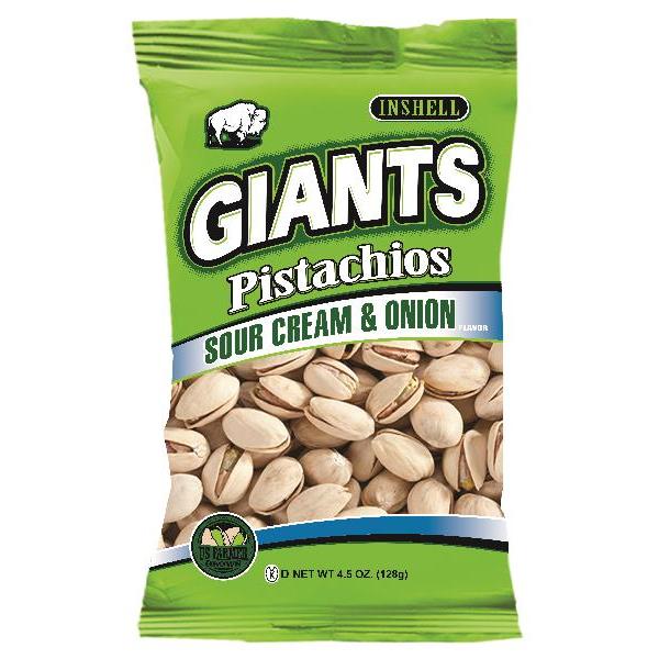 Giant Snack Inc Giants Pistachios Sour Creamonion 4.5 Ounce Size - 8 Per Case.