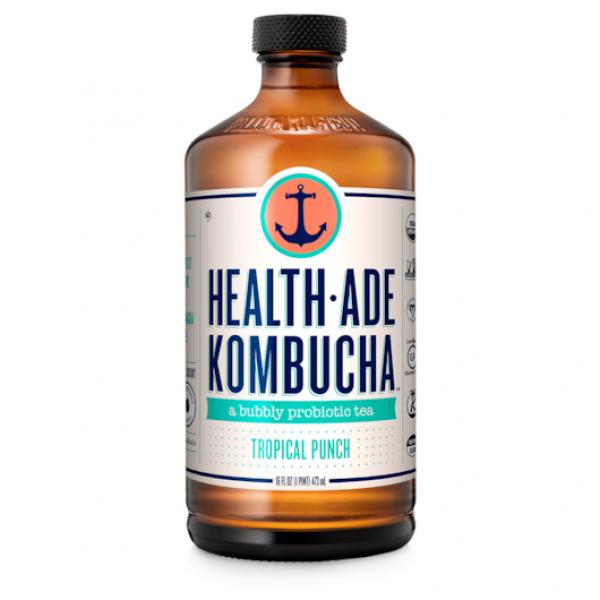 Health Ade Kombucha Kombucha Tropical Punch 16 Ounce Size - 12 Per Case.