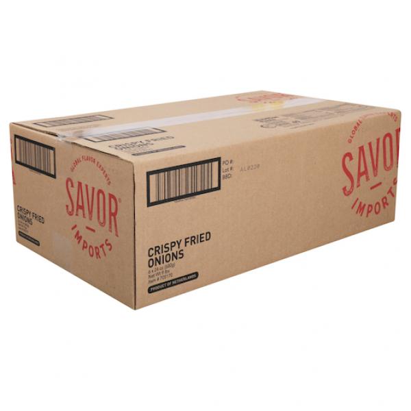 Savor Imports Crispy Fried Onions 24 Ounce Size - 6 Per Case.