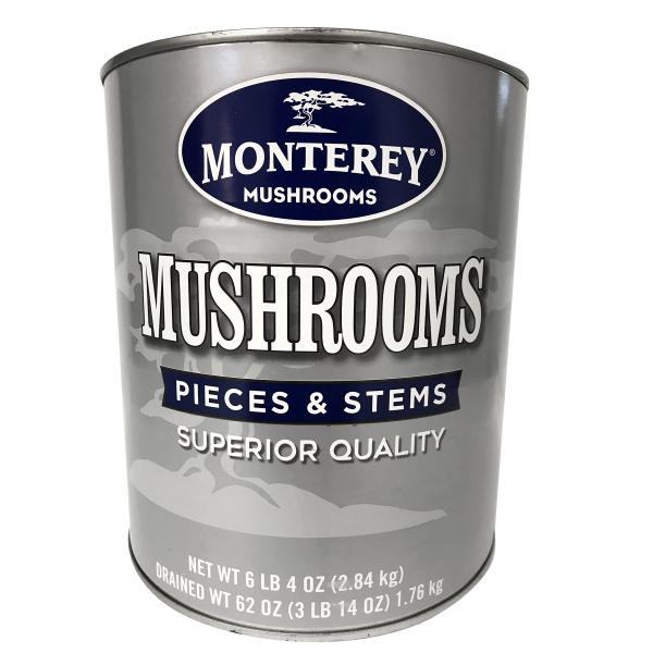 Superior Mushrooms Pieces & Stems 100 Ounce Size - 6 Per Case.