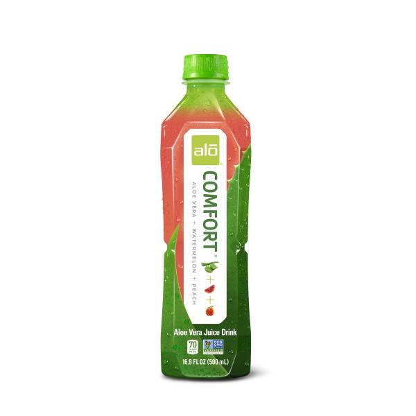 Alo Drink Comfort Aloe Watermelon & Peach 16.9 Fluid Ounce - 12 Per Case.