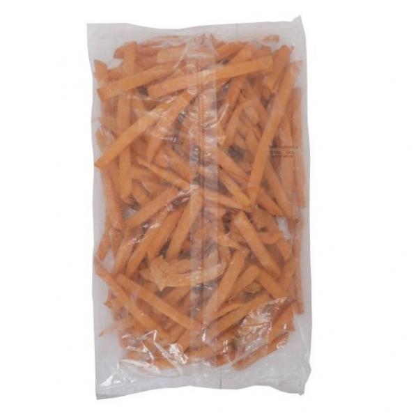 Sweet Sensations Plate Cut Sweetpotato Fries 2.5 Pound Each - 6 Per Case.