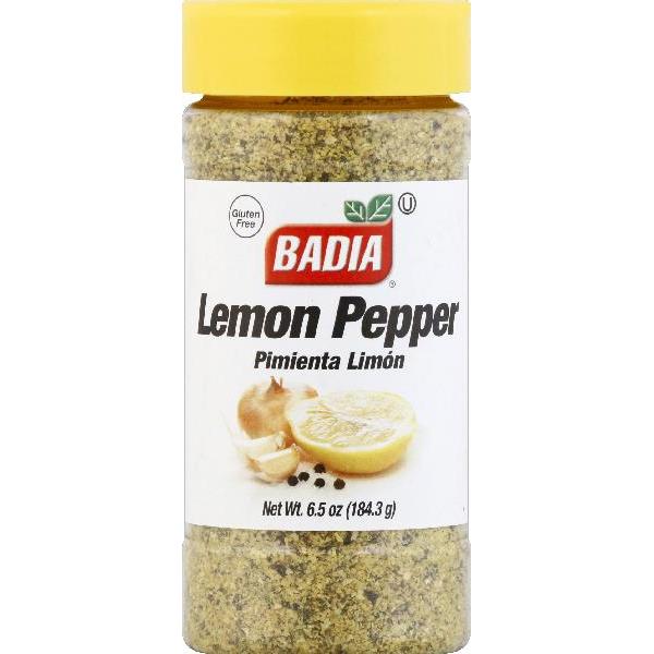 Badia Lemon Pepper Seasoning 6.5 Ounce Size - 6 Per Case.