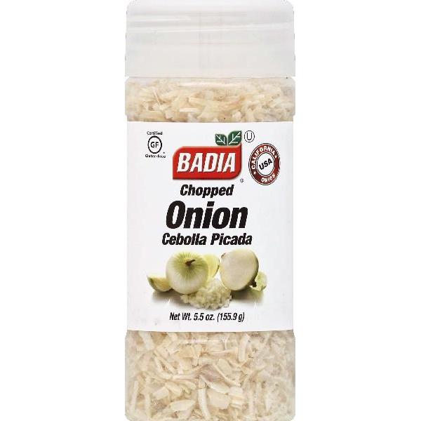 Badia Onion Chopped 5.5 Ounce Size - 12 Per Case.