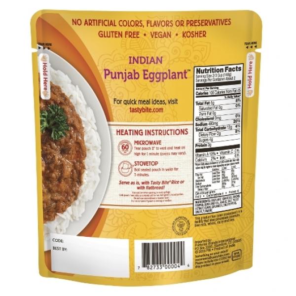 Tasty Bite Punjab Eggplant 10 Ounce Size - 48 Per Case.