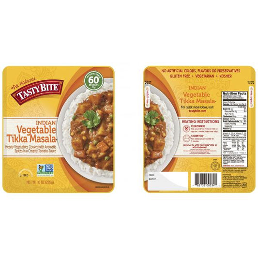 Tasty Bite Vegetable Tikka Masala 10 Ounce Size - 48 Per Case.