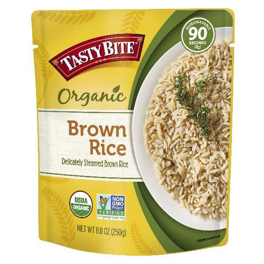 Tasty Bite Organic Brown Rice 8.8 Ounce Size - 12 Per Case.