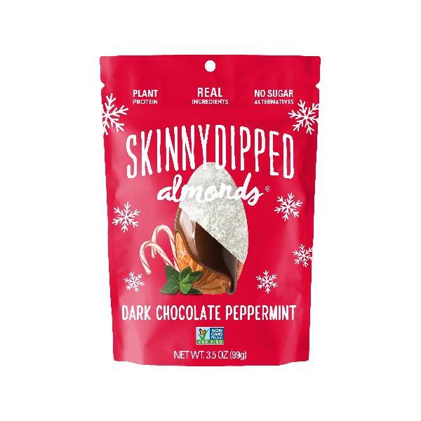 Skinny Dipped Almonds Dark Chocolate Peppermint Almonds 3.5 Ounce Size - 10 Per Case.