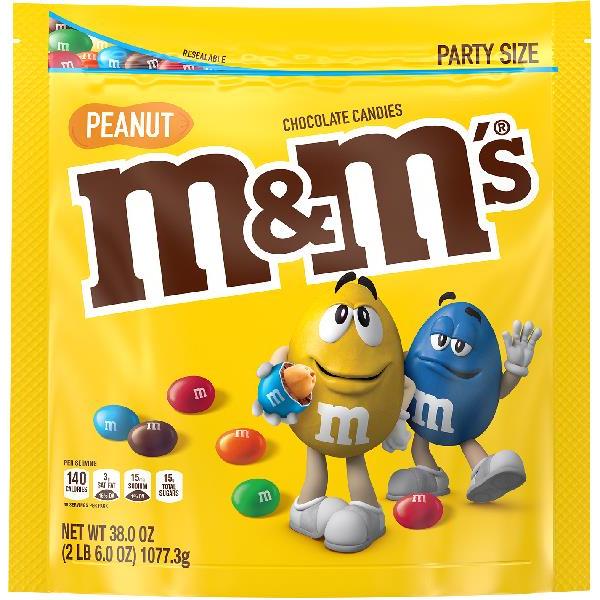 M&ms Peanut XL Stand Up Pouch Percase 38 Ounce Size - 6 Per Case.