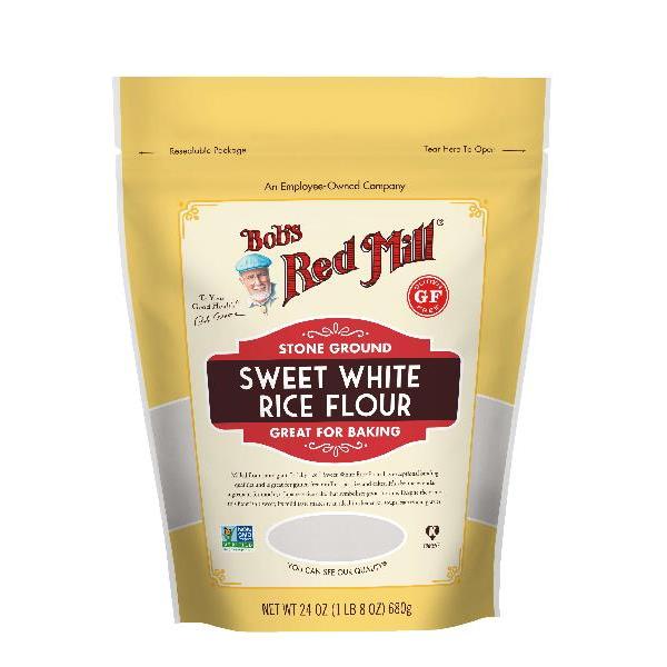 Bob's Red Mill Sweet White Rice Flour Four Pouches 24 Ounce Size - 4 Per Case.