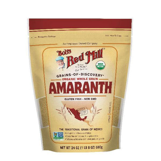 Bob's Red Mill Organic Amaranth Grain One Four Pouches 24 Ounce Size - 4 Per Case.