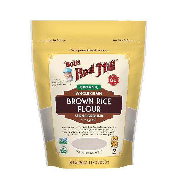 Bob's Red Mill Organic Brown Rice Flour Onecase Of Four Pouches 24 Ounce Size - 4 Per Case.