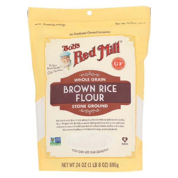 Bob's Red Mill Brown Rice Flour One Offour Pouches 24 Ounce Size - 4 Per Case.