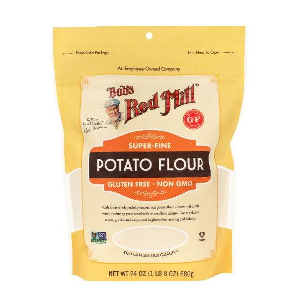 Bob's Red Mill Potato Flour One Four Resealable Pouches 24 Ounce Size - 4 Per Case.