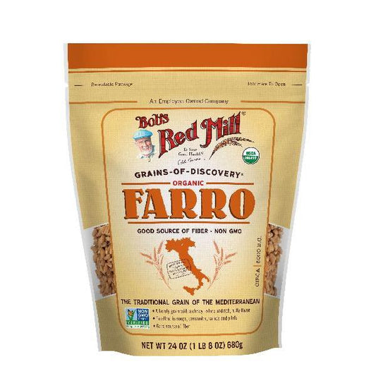 Bob's Red Mill Organic Farro One Four Pouches 24 Ounce Size - 4 Per Case.