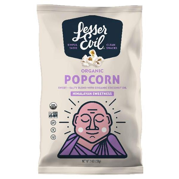 Lesserevil Organic Popcorn Himalayan Sweet 6.4 Ounce Size - 12 Per Case.