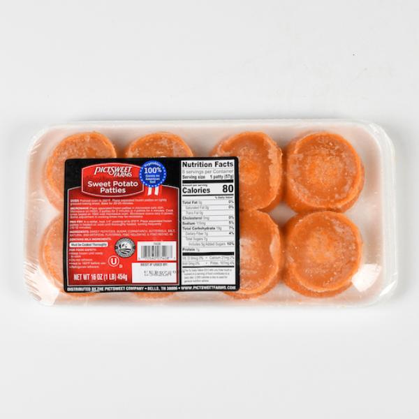 Yam Patties 16 Ounce Size - 18 Per Case.