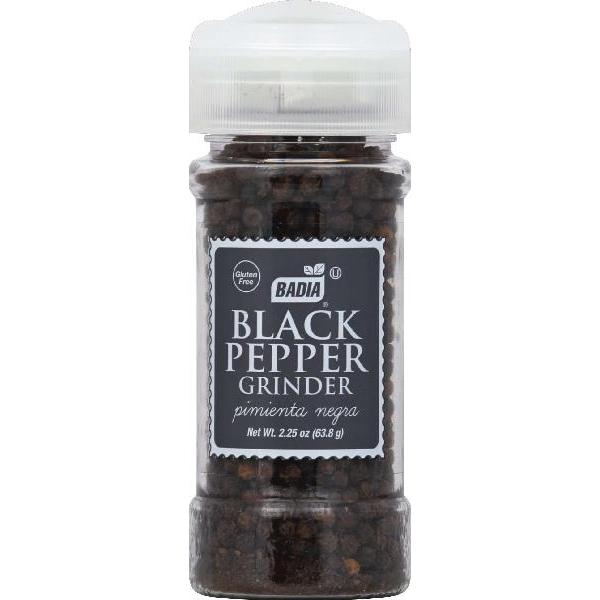 Badia Black Pepper Whole Grinder 2.25 Ounce Size - 8 Per Case.