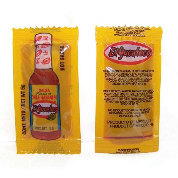 El Yucateco Red Habanero Hot Sauce 0.2 Ounce Size - 300 Per Case.