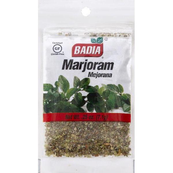 Badia Marjoram 0.25 Ounce Size - 576 Per Case.