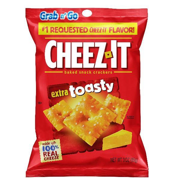 Kellogg's Cheez-It Crackers Extra Toasty, 3 Ounces - 36 Per Case.