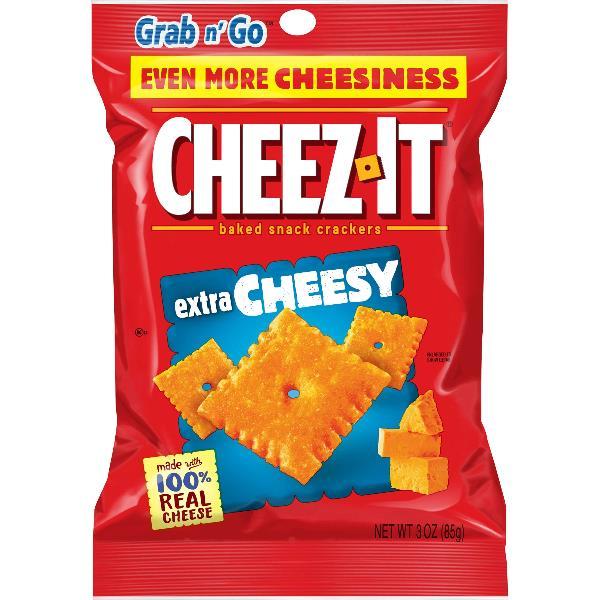 Kellogg's Cheez-It Crackers Extra Cheesy, 3 Ounces - 36 Per Case.