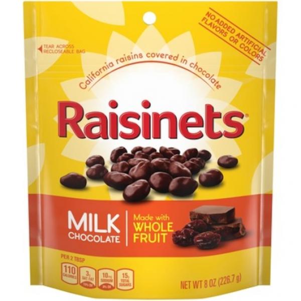 Raisinets Milk Stand Up Bag 8 Ounce Size - 8 Per Case.