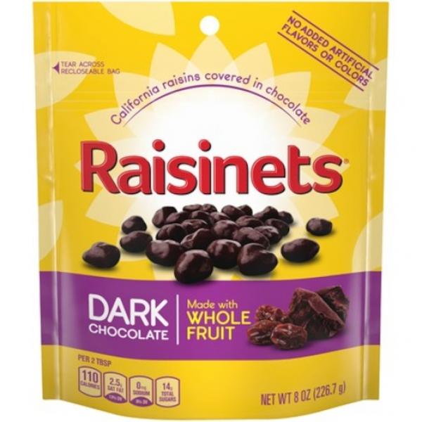 Raisinets Dark Stand Up Bag 8 Ounce Size - 8 Per Case.