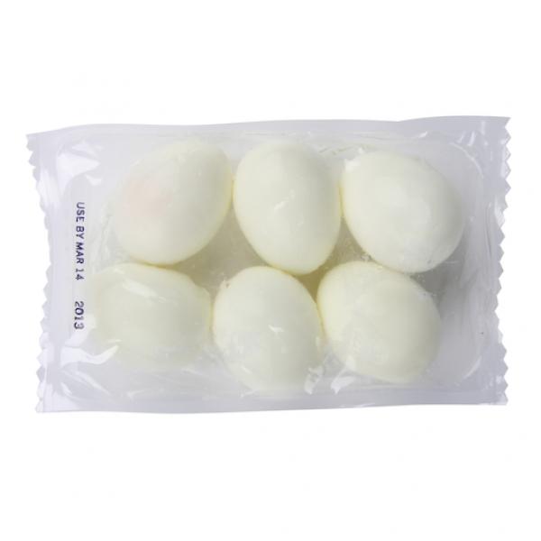 Cage Free Hard Cooked Chef Grade Whole Eggs Refrigerated Pillow Pack 6 Each - 72 Per Case.