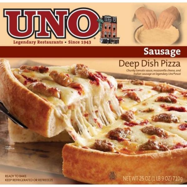 Uno Foods Inc 9" Deep Dish Sausage Pizza 25 Ounce Size - 6 Per Case.