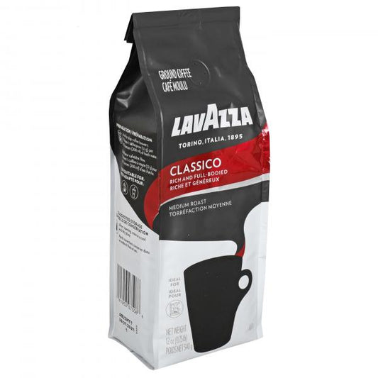 Lavazza Coffee Ground Classico 12 Ounce Size - 6 Per Case.